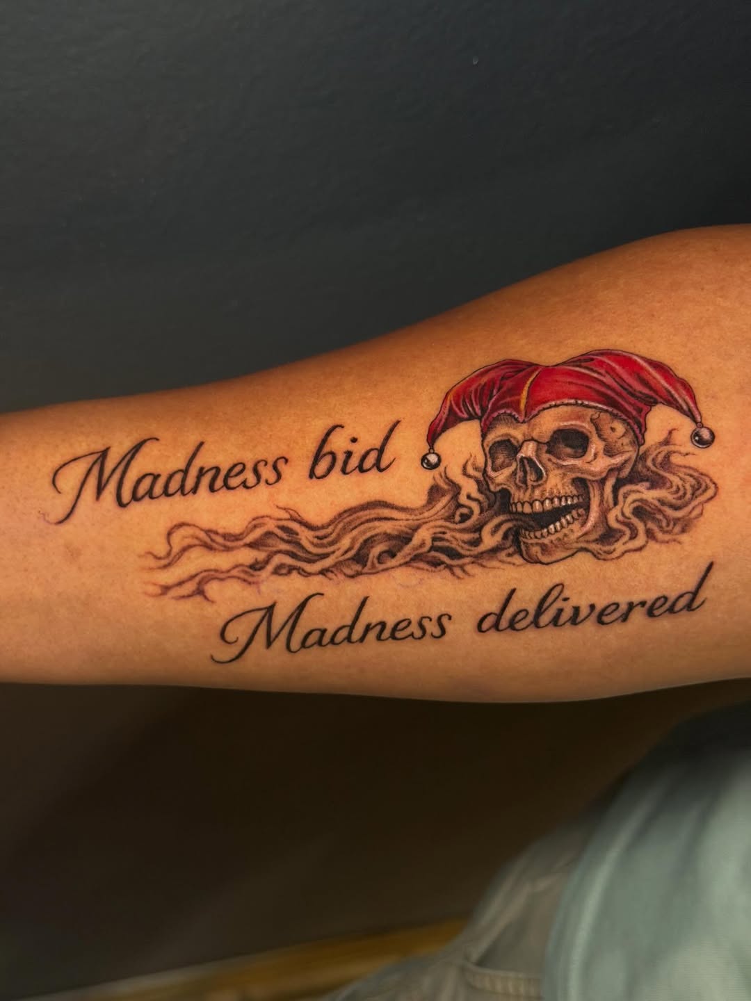 Tattoo by @tiptopartist — lettering_script, black_and_grey