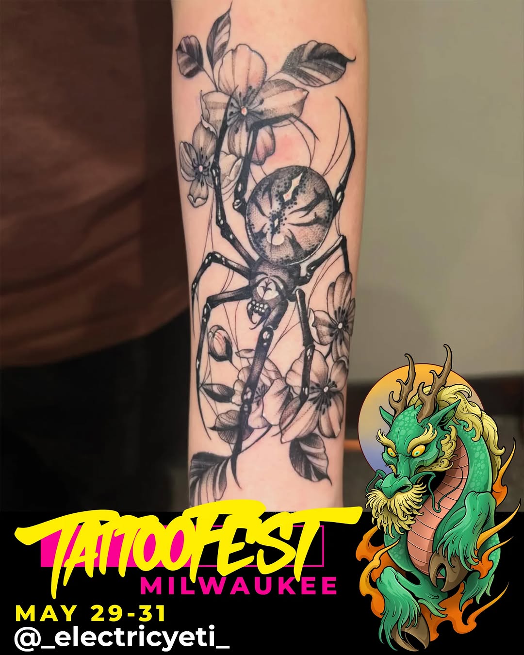 Tattoo by @_electricyeti_ — black_and_grey