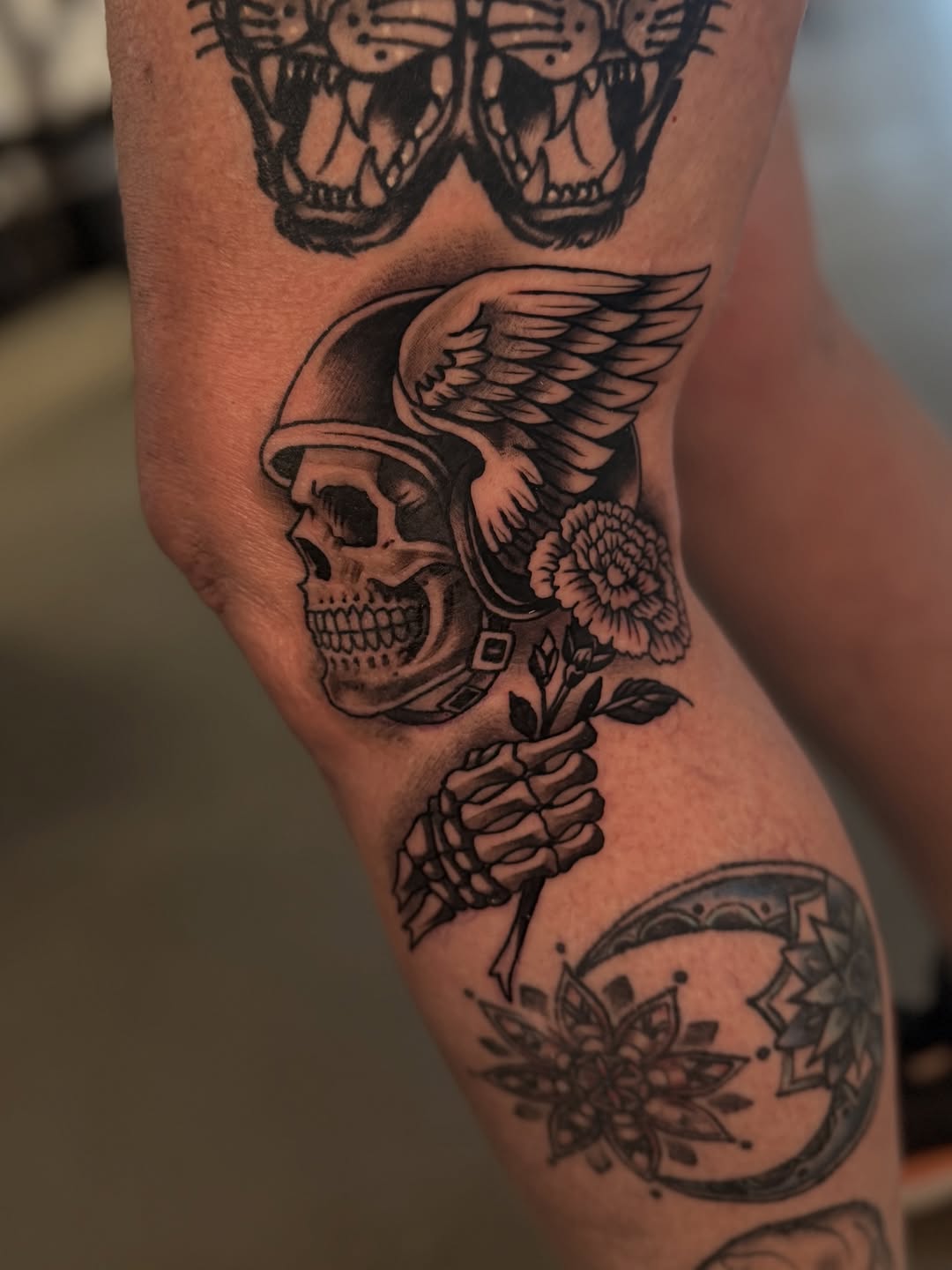 Tattoo by @nefdraws — american_traditional, black_and_grey