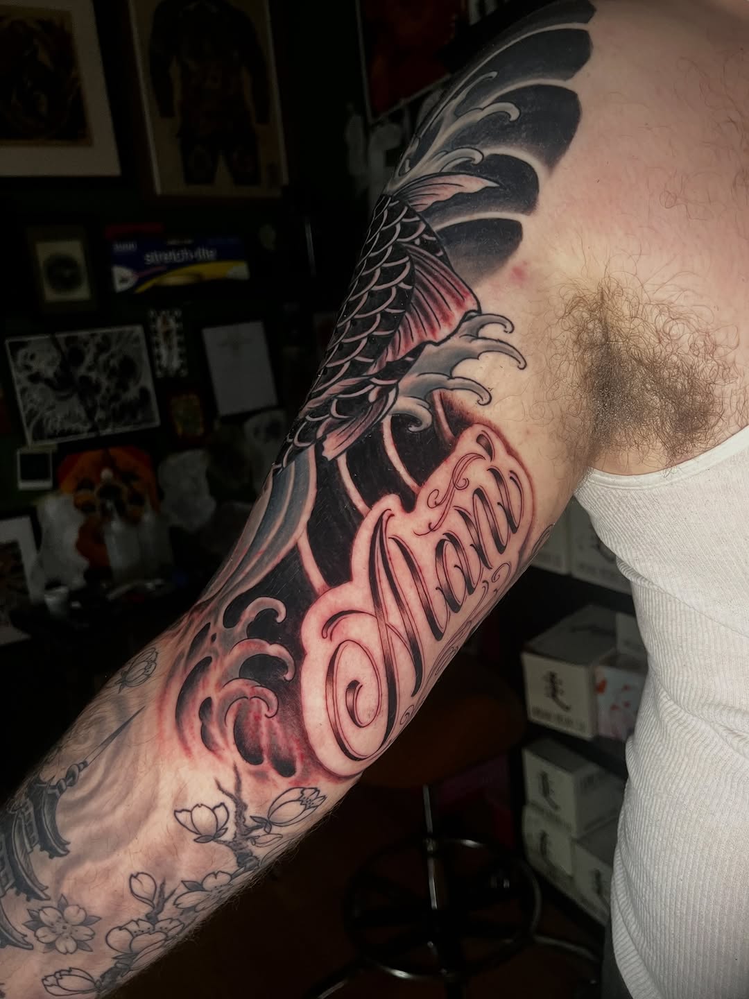 Tattoo by @braytontattoos — japanese_irezumi, lettering_script