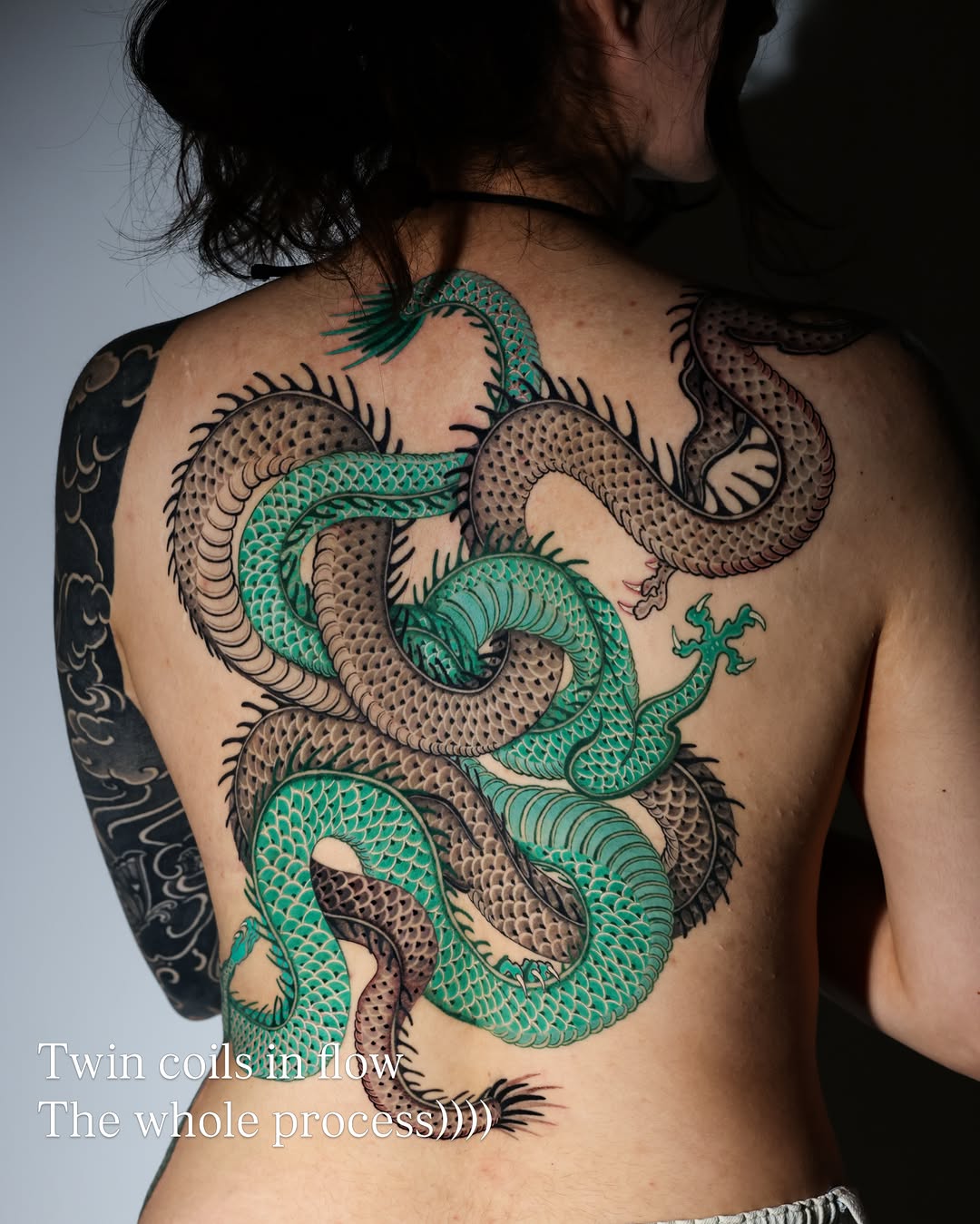 Tattoo by @swanissober — japanese_irezumi, black_and_grey