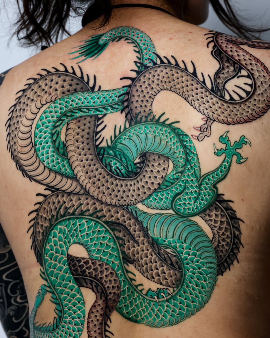 Tattoo by @swanissober — japanese_irezumi, black_and_grey