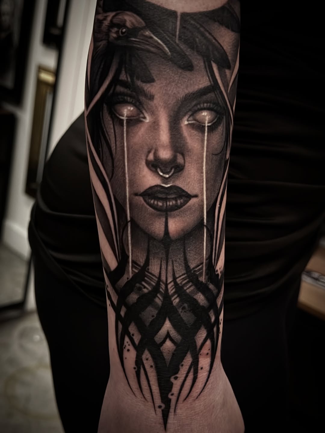 Tattoo by @medusa_michelletattoos — blackwork, dark_realism