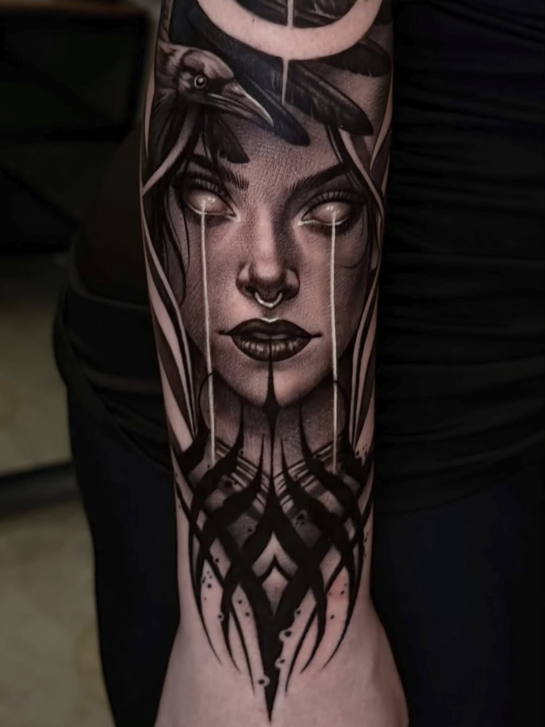 Tattoo by @medusa_michelletattoos — blackwork, realism