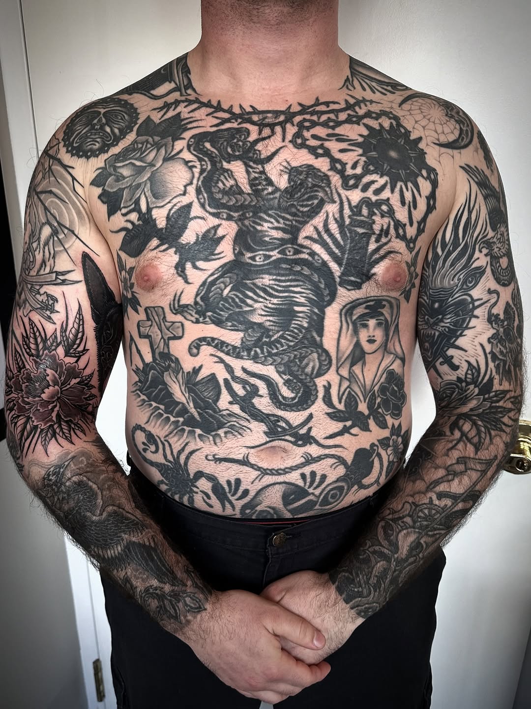 Tattoo by @jaybreentattooer — american_traditional, black_and_grey