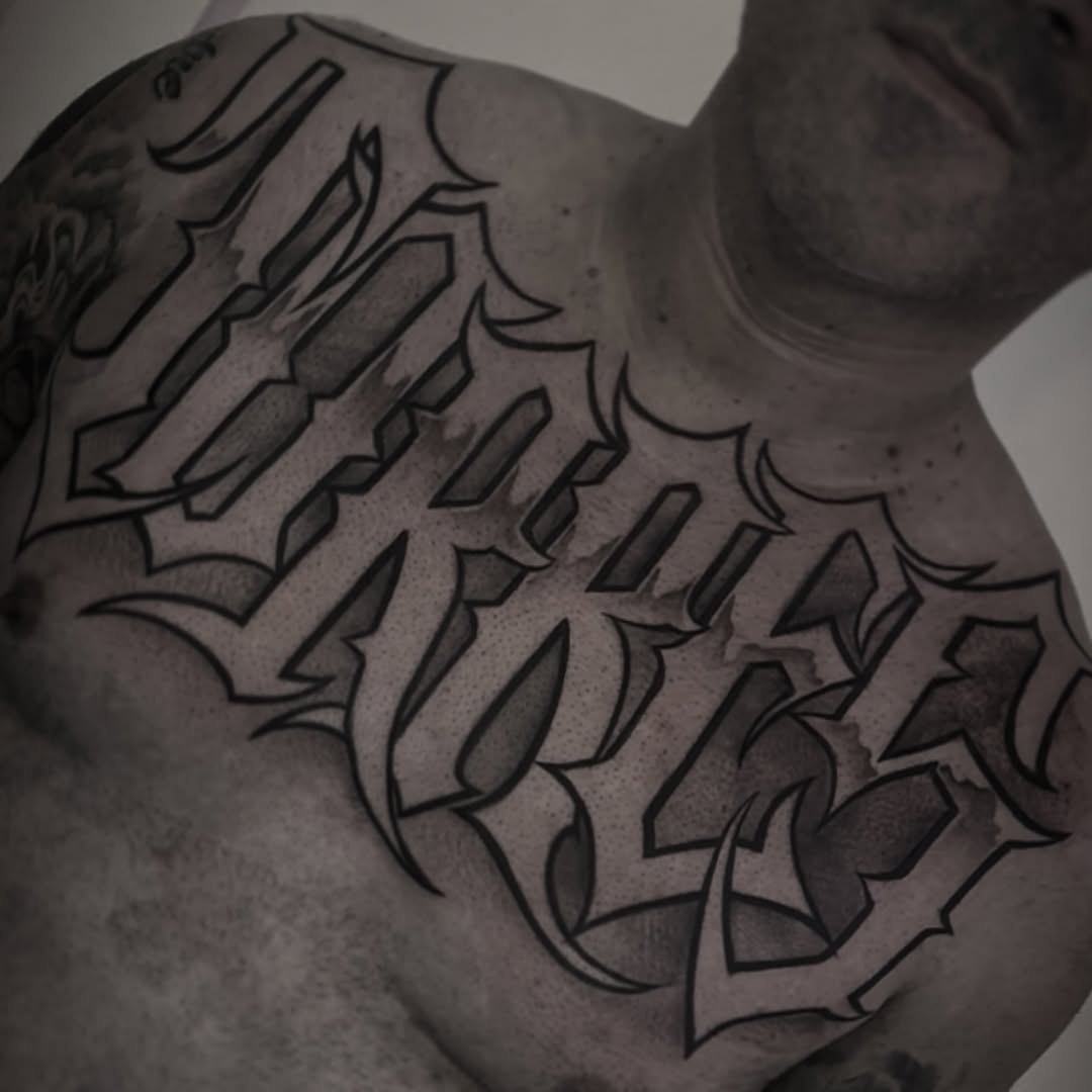 Tattoo by @awztattoos — lettering_script, chicano