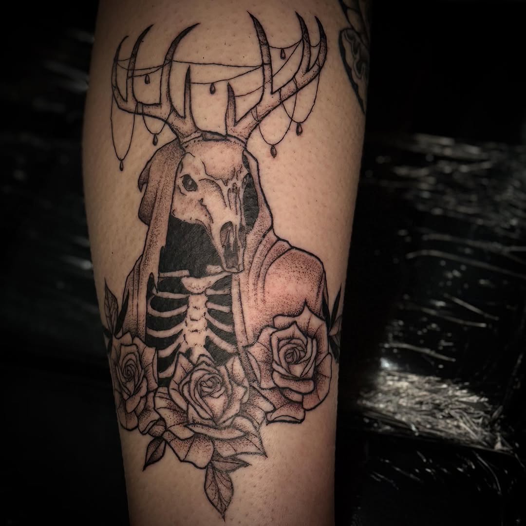 Tattoo by @tinarosetattoos — illustrative, dark_realism