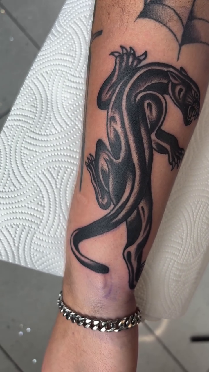 Tattoo by @chrisdafacetattoo — blackwork