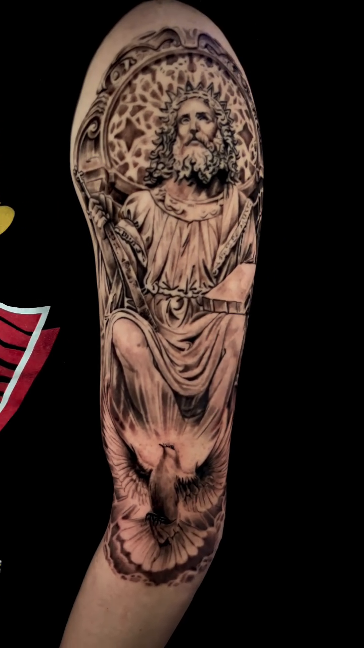 Tattoo by @ozzyblacklinetattoo — realism, black_and_grey