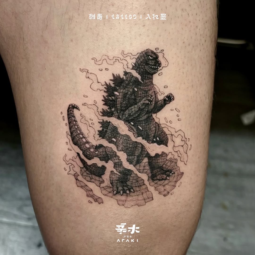 Tattoo by @araki_tattoo — black_and_grey, realism