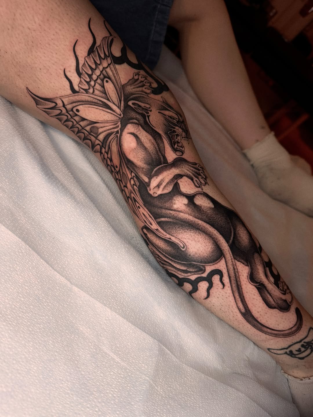 Tattoo by @ellafromhella — black_and_grey, realism