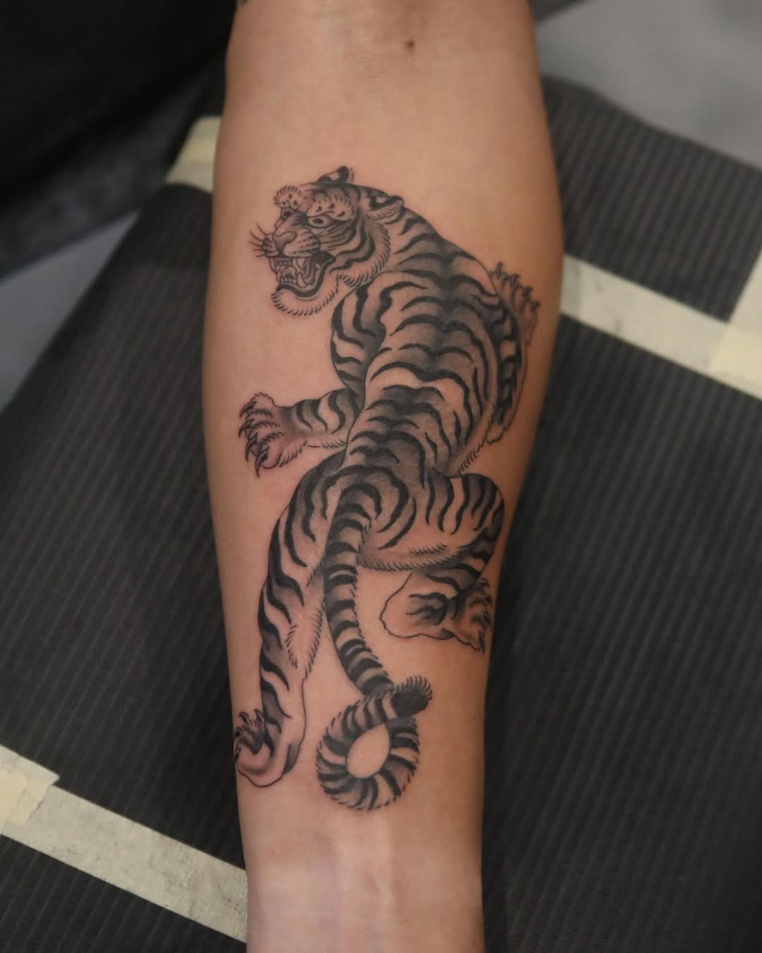 Tattoo by @hunter.schuon.tattoo — japanese_irezumi, black_and_grey