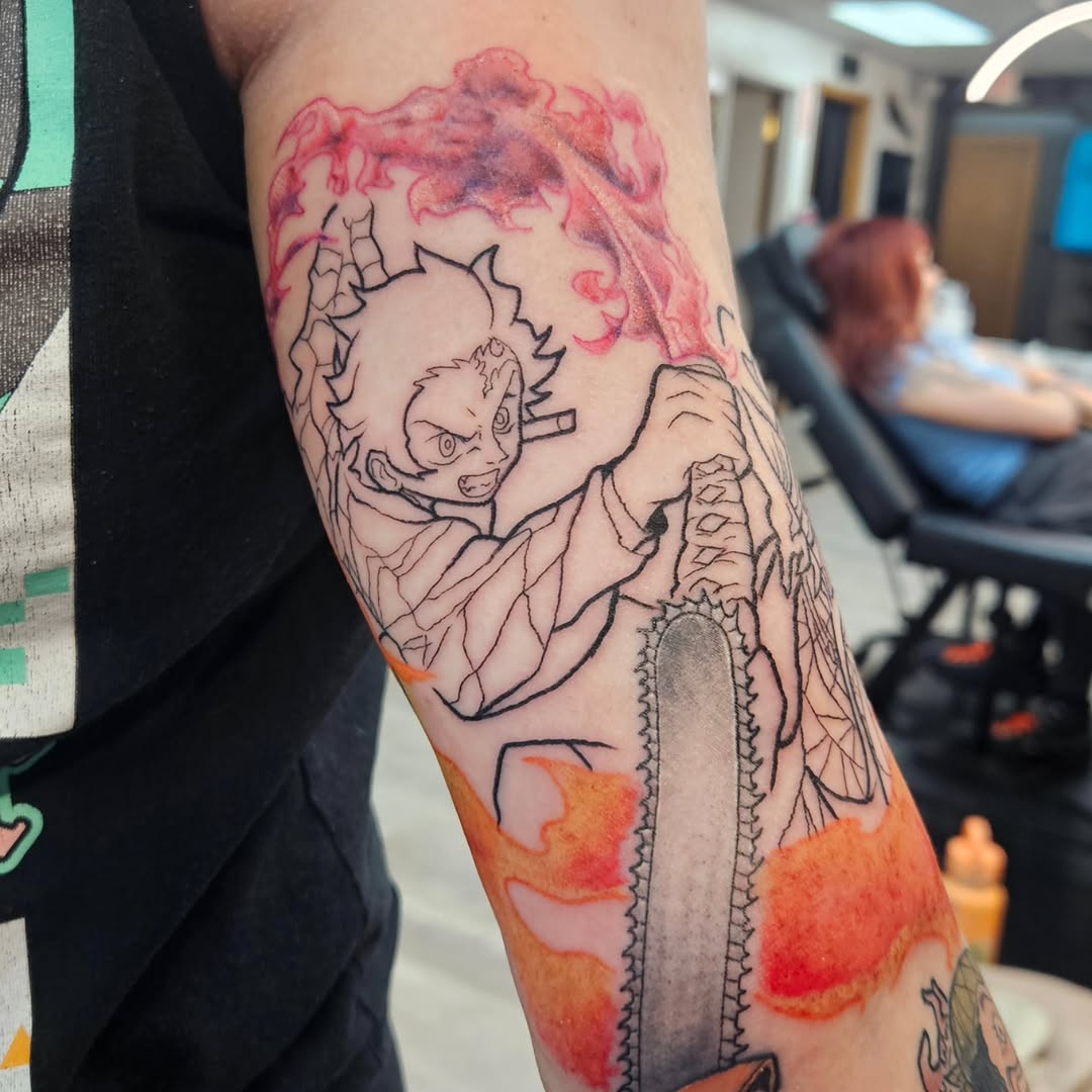 Tattoo by @damian_eames — illustrative, anime
