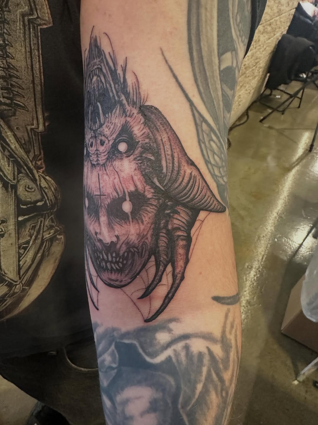 Tattoo by @lenca_art โ dark_realism, blackwork