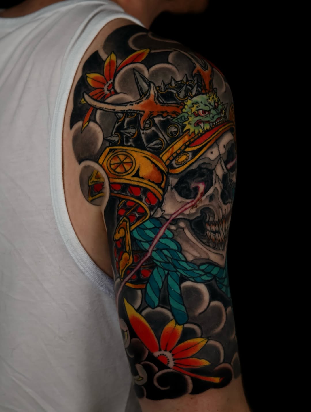Tattoo by @jacoabarca โ japanese_irezumi, black_and_grey