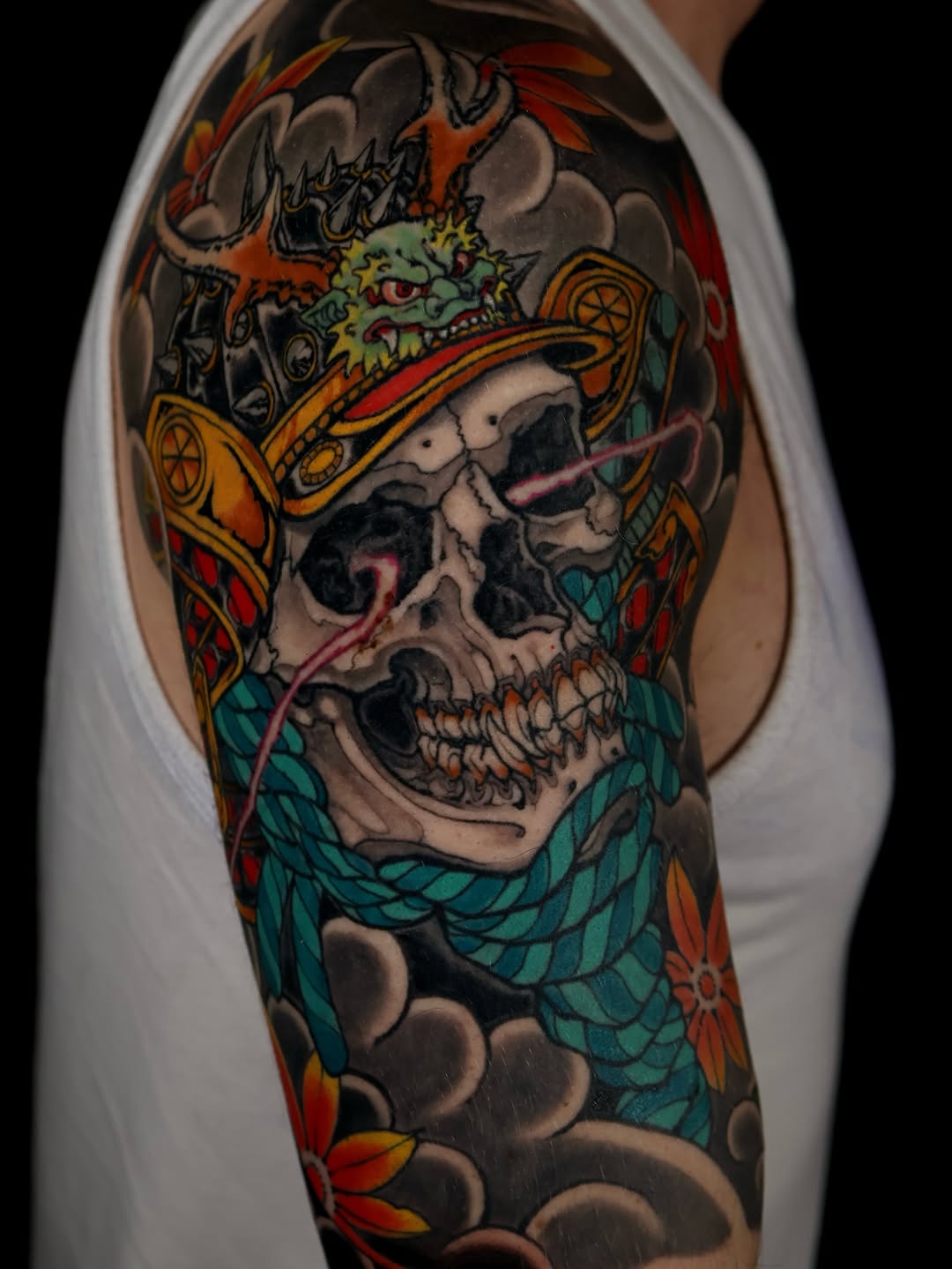 Tattoo by @jacoabarca โ japanese_irezumi, black_and_grey