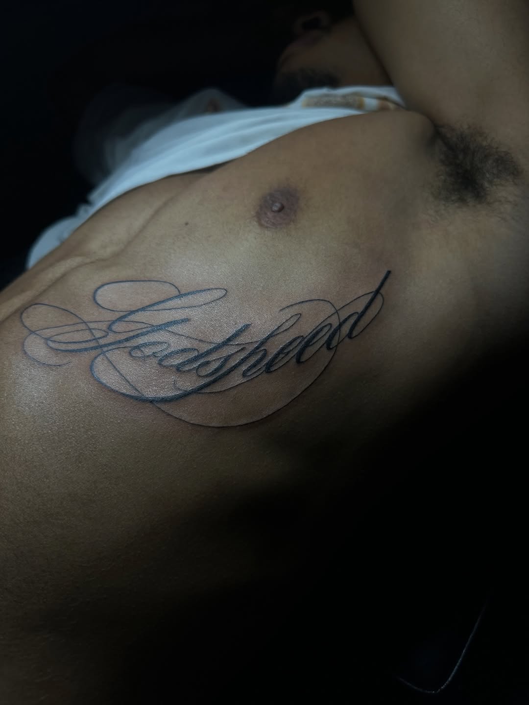 Tattoo by @chrisdoestattoos — lettering_script, fine_line