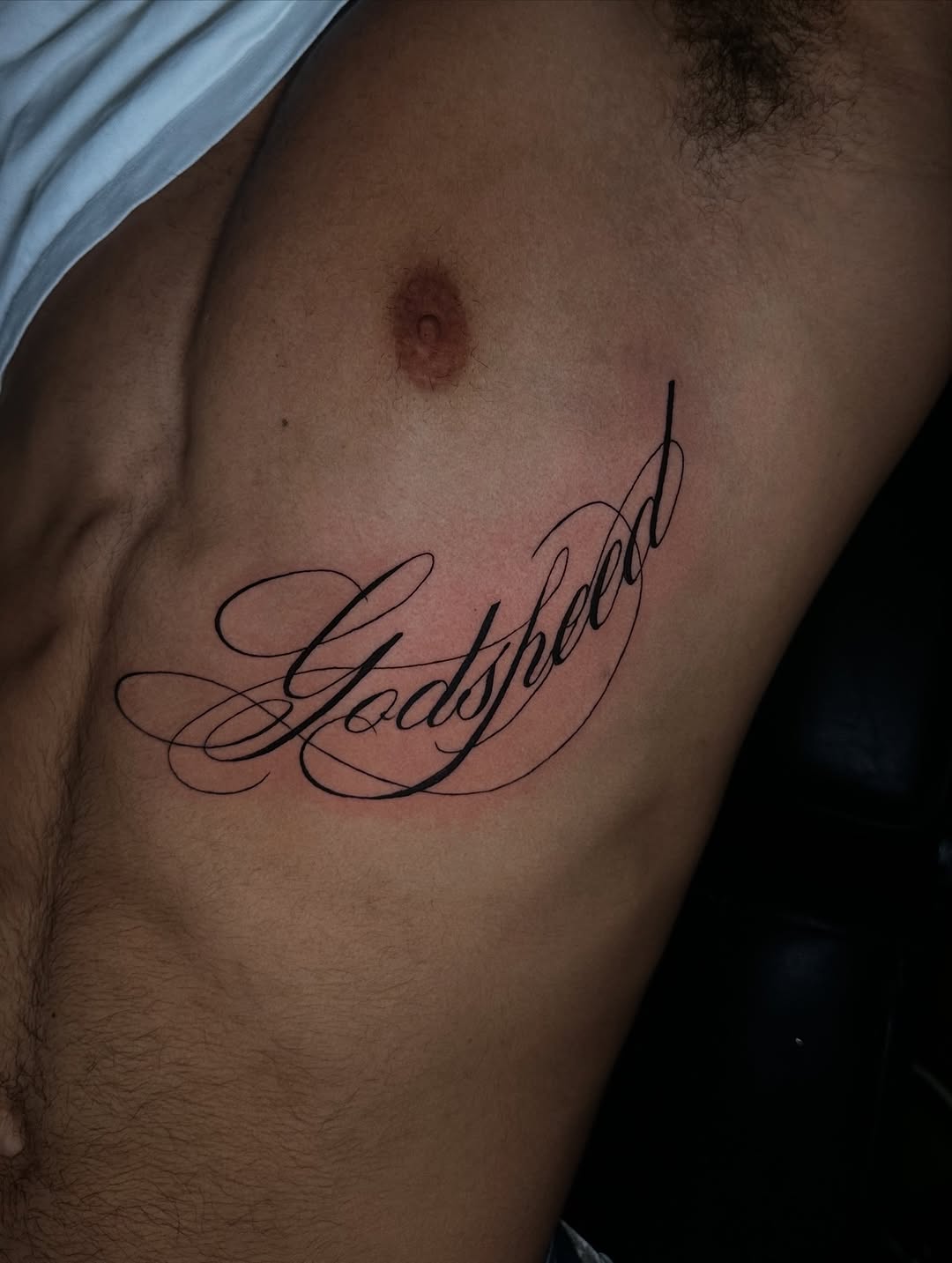 Tattoo by @chrisdoestattoos — lettering_script, fine_line