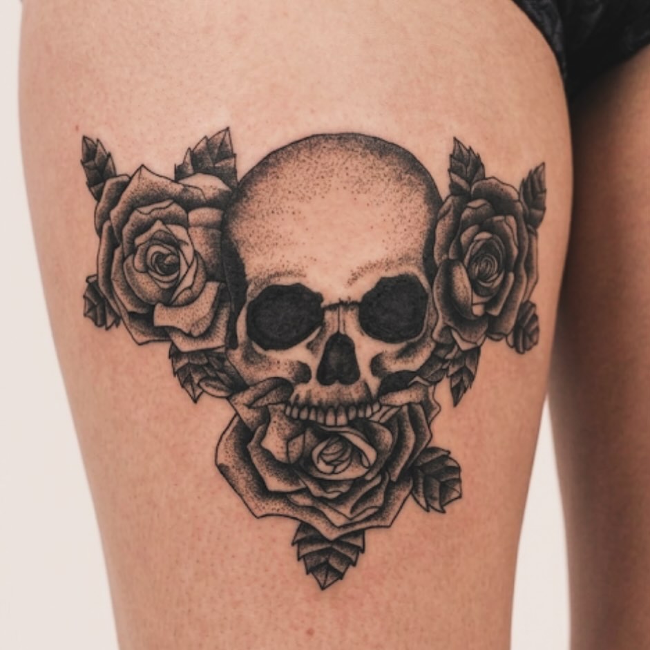Tattoo by @tattoos_jara — black_and_grey, dotwork