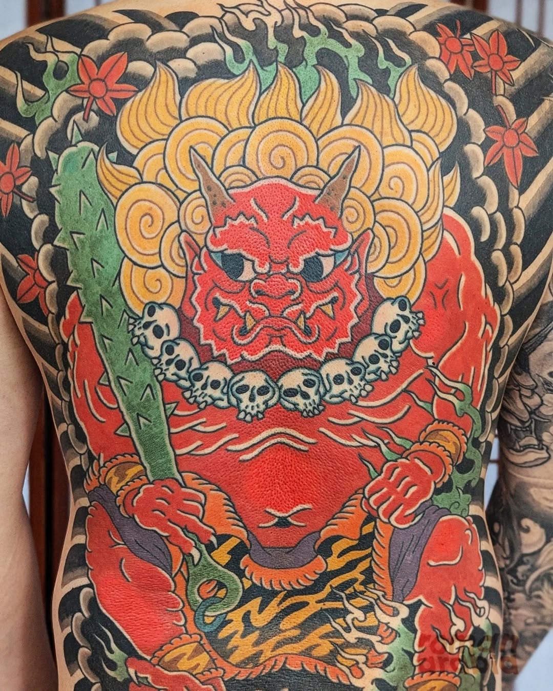 Tattoo by @roman.arabia.ink โ japanese_irezumi, black_and_grey