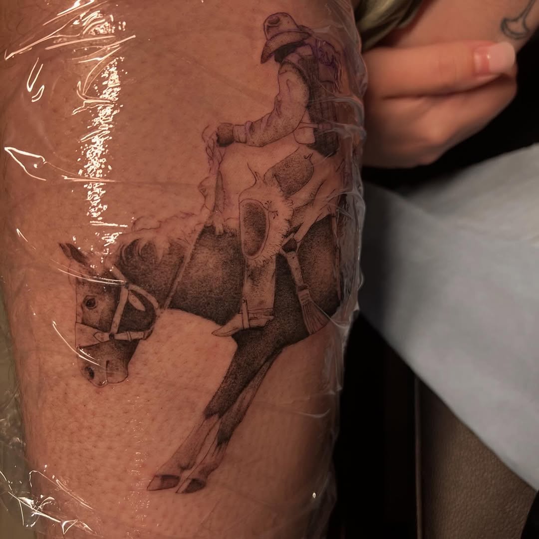 Tattoo by @popkerntattoos โ realism, black_and_grey