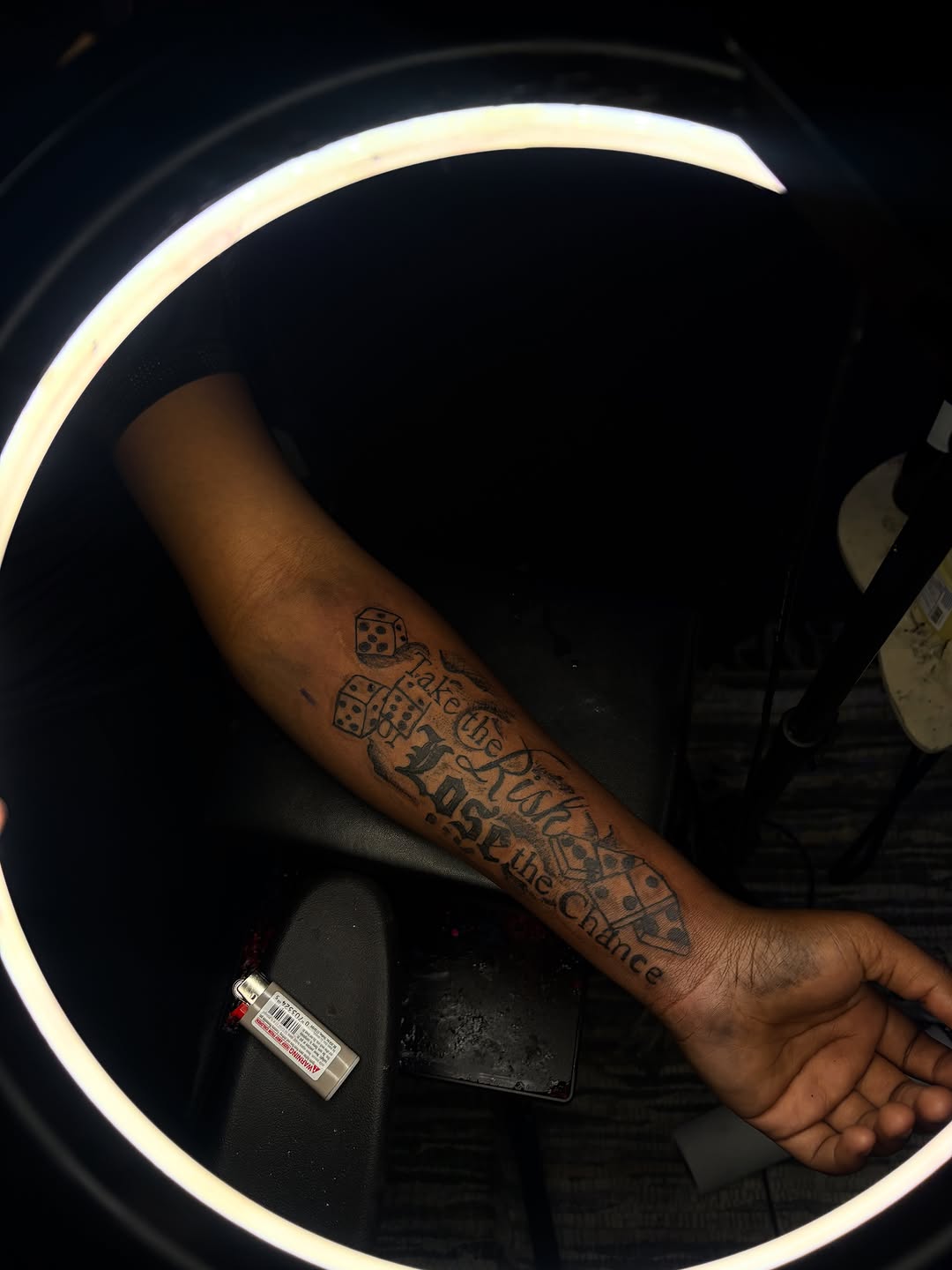 Tattoo by @tattzbywinter — lettering_script, black_and_grey