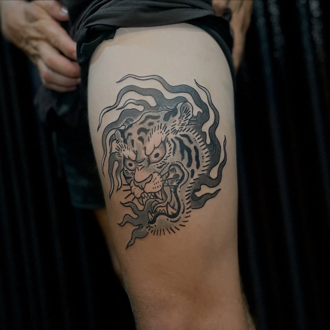 Tattoo by @peejiktattoo — japanese_irezumi, black_and_grey