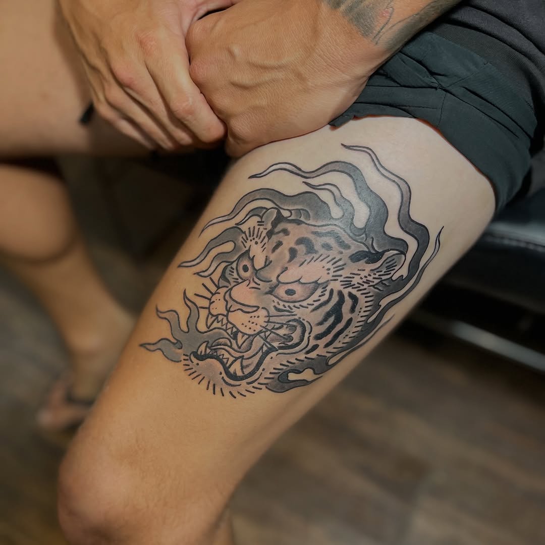 Tattoo by @peejiktattoo — japanese_irezumi, black_and_grey
