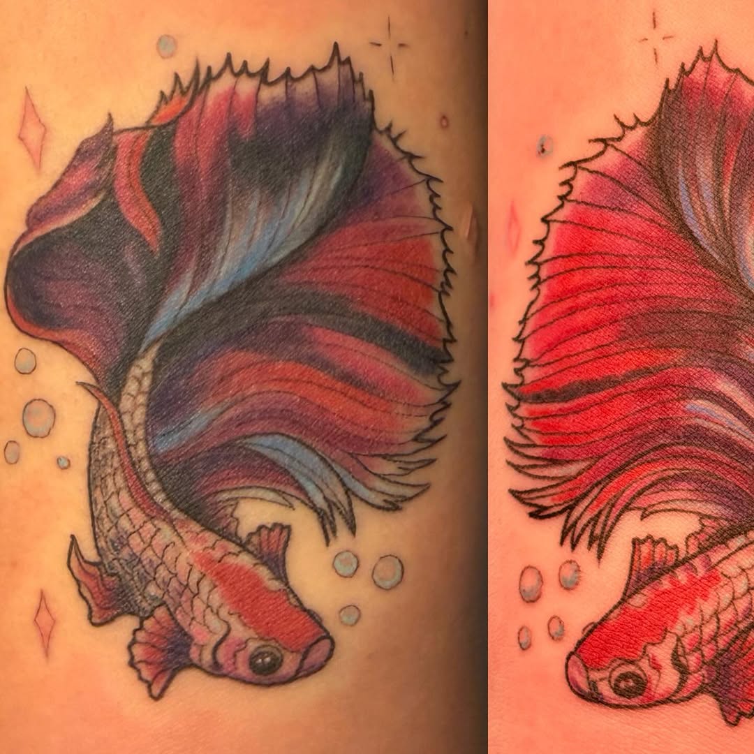 Tattoo by @piss.tats — illustrative, watercolor
