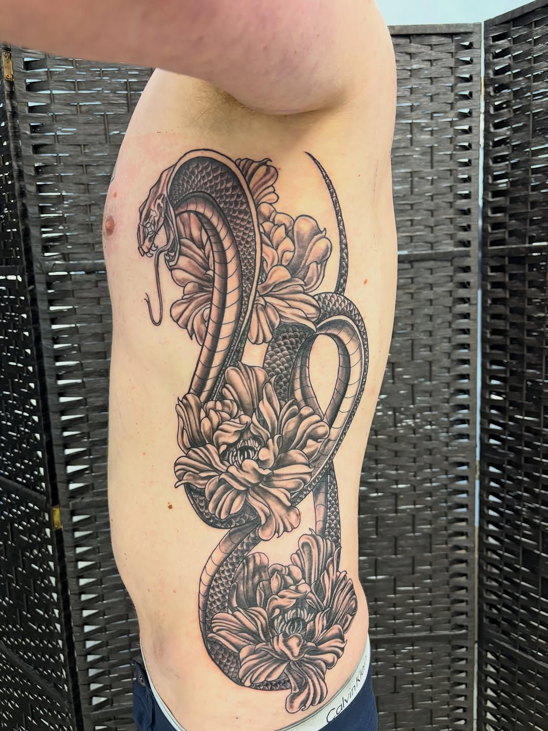 Tattoo by @brittanytattoome — japanese_irezumi, black_and_grey