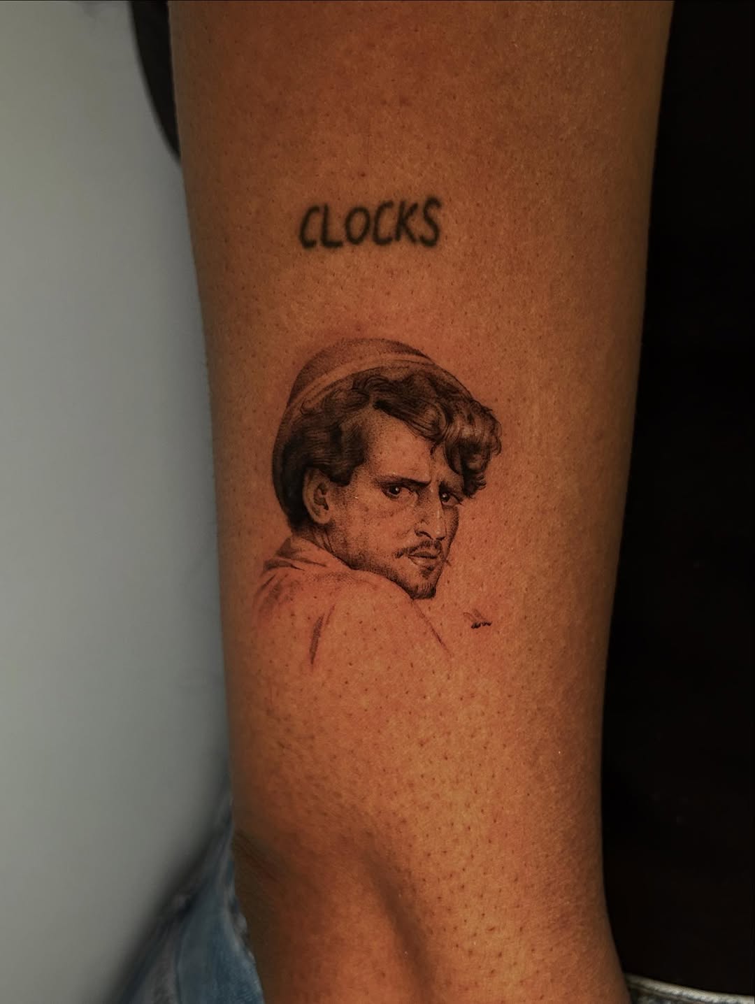 Tattoo by @mae.tattoo — realism, lettering_script