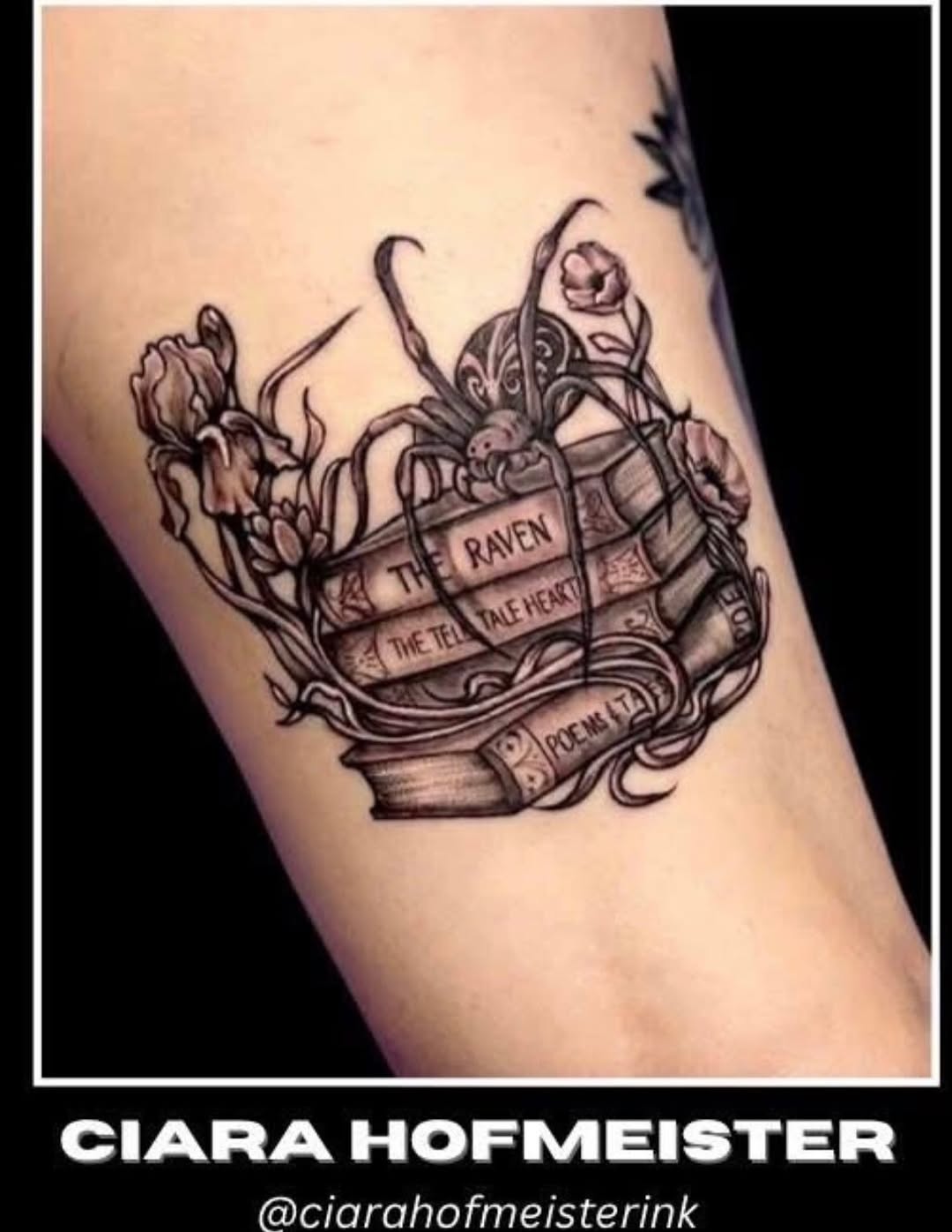 Tattoo by @ciarahofmeisterink — black_and_grey, dark_realism