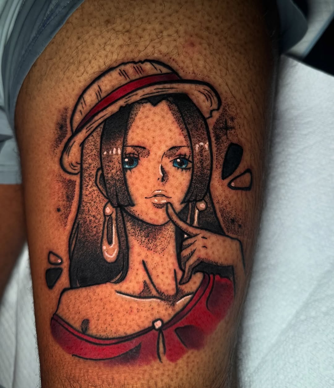 Tattoo by @cattlynnrose — anime, dotwork