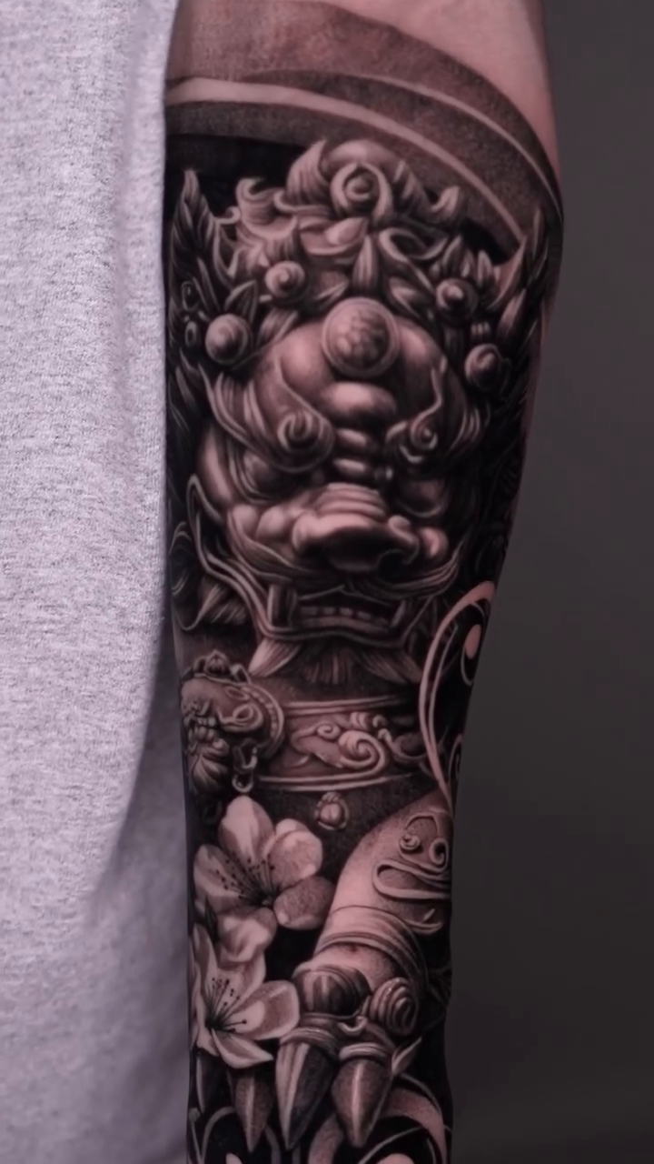 Tattoo by @tattooist_steven โ japanese_irezumi, black_and_grey