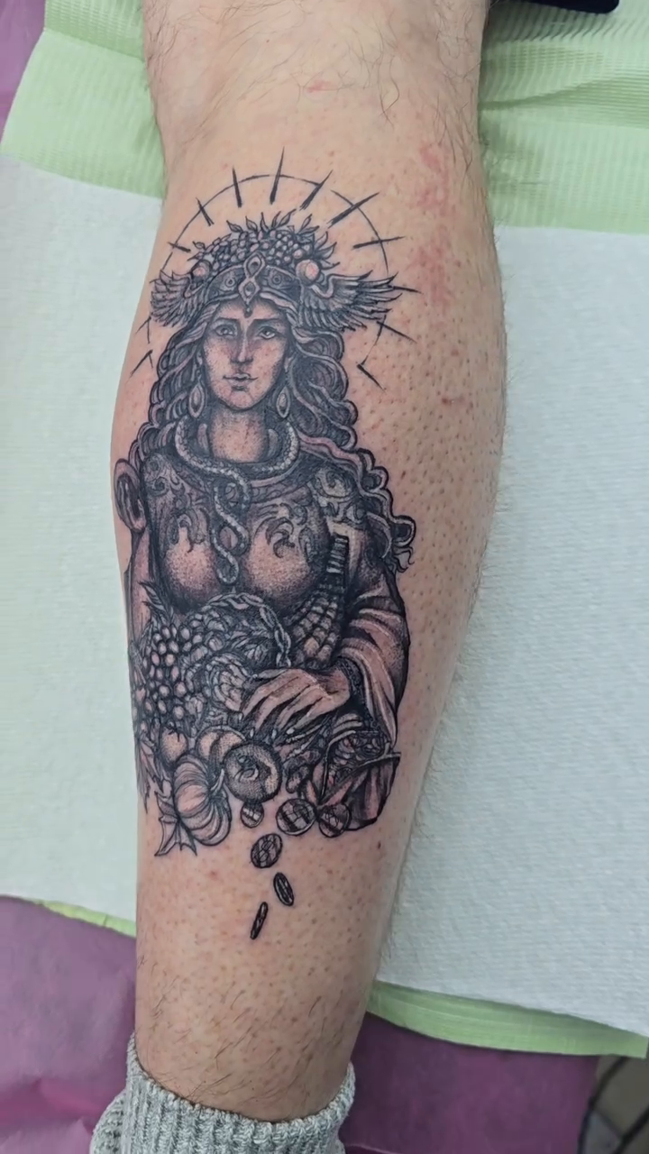 Tattoo by @tatpandaink — black_and_grey, realism