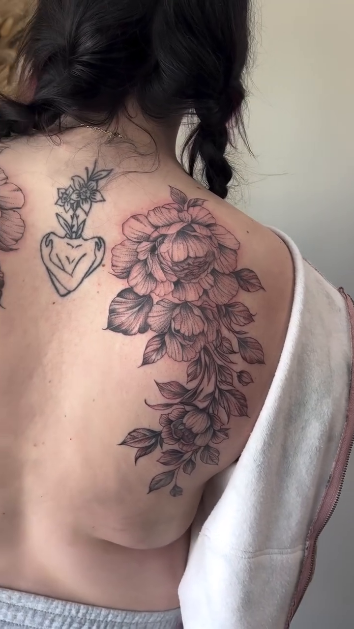 Tattoo by @makeup2.o_ — fine_line, black_and_grey