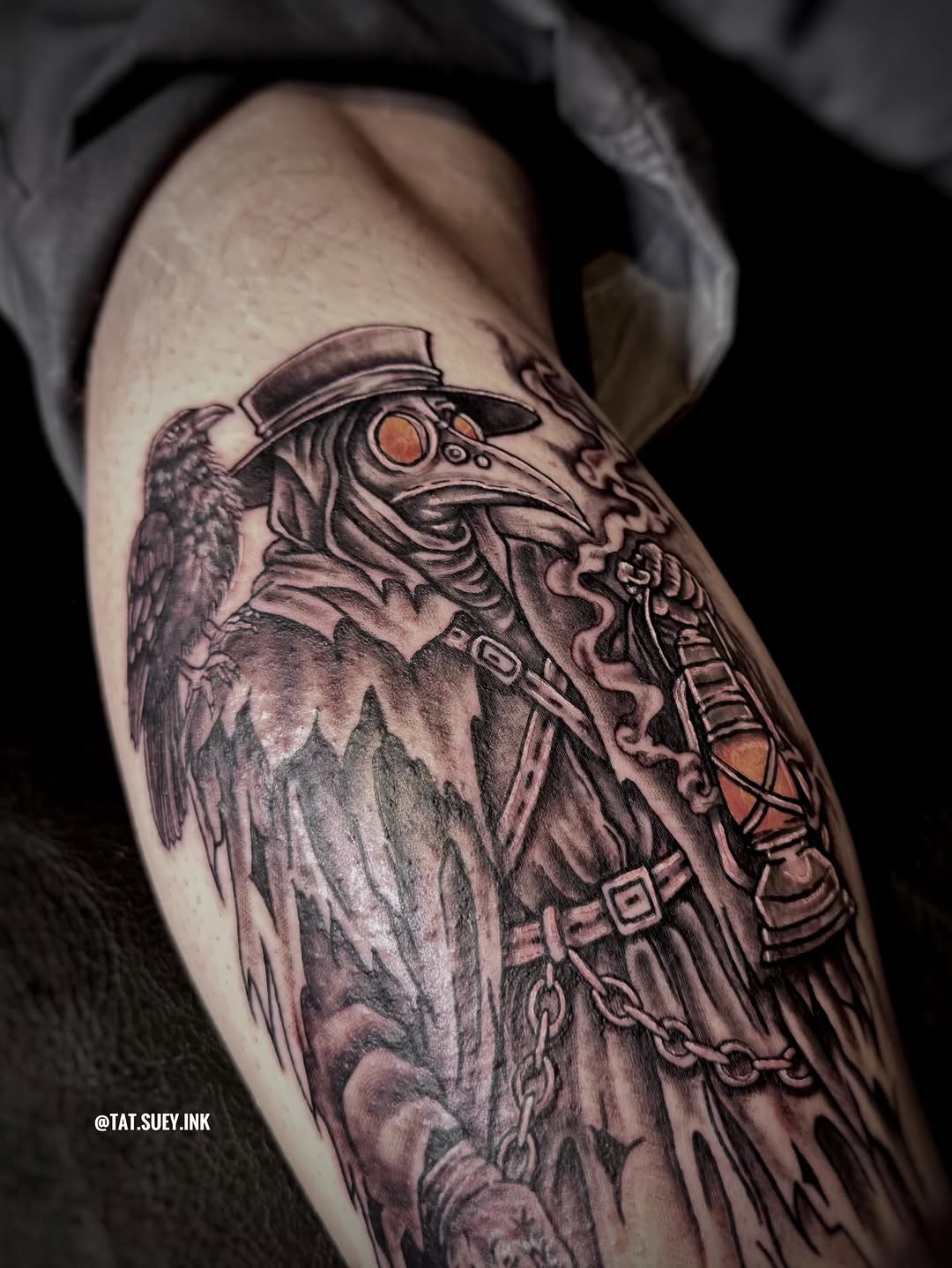 Tattoo by @tat.suey.ink — dark_realism, black_and_grey