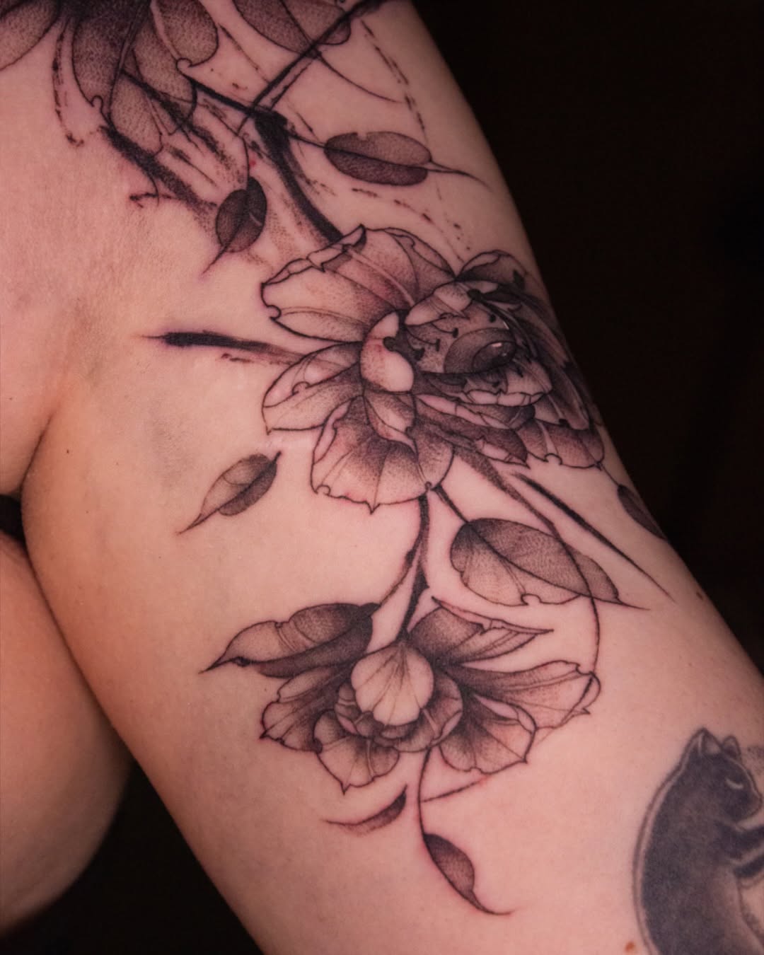 Tattoo by @11j.tatt — black_and_grey, dotwork