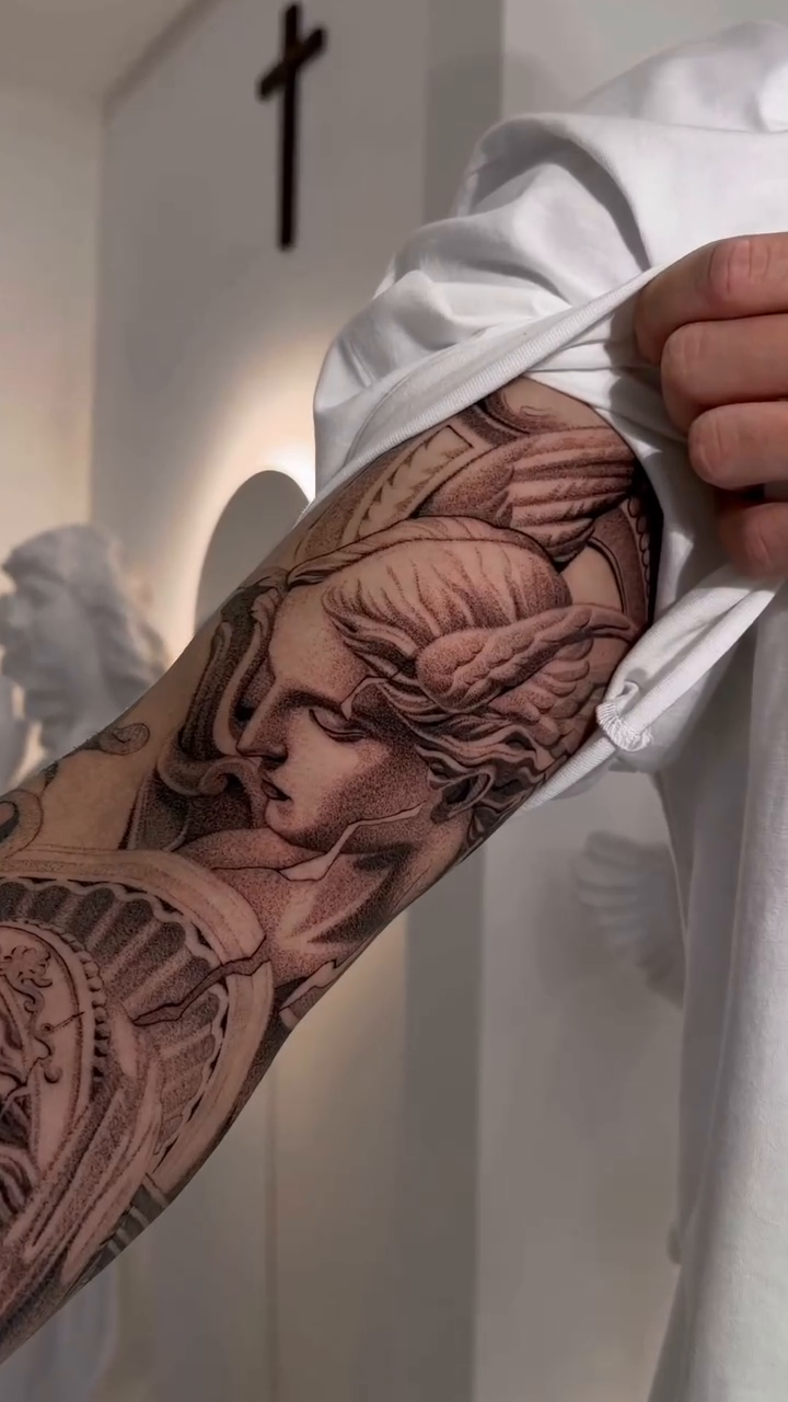 Tattoo by @cot_tattoo โ realism, black_and_grey