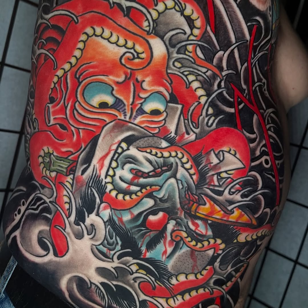 Tattoo by @jakeriveratattoo — japanese_irezumi, black_and_grey