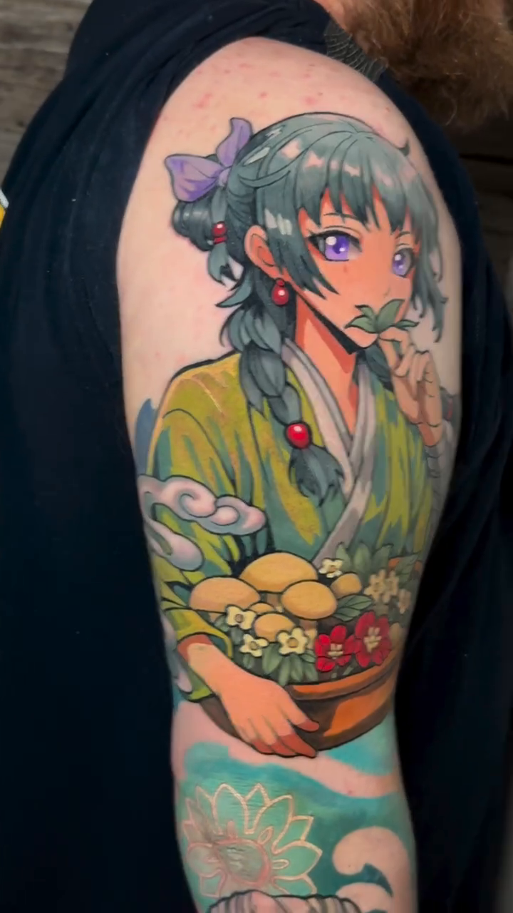 Tattoo by @needlebeetle — anime
