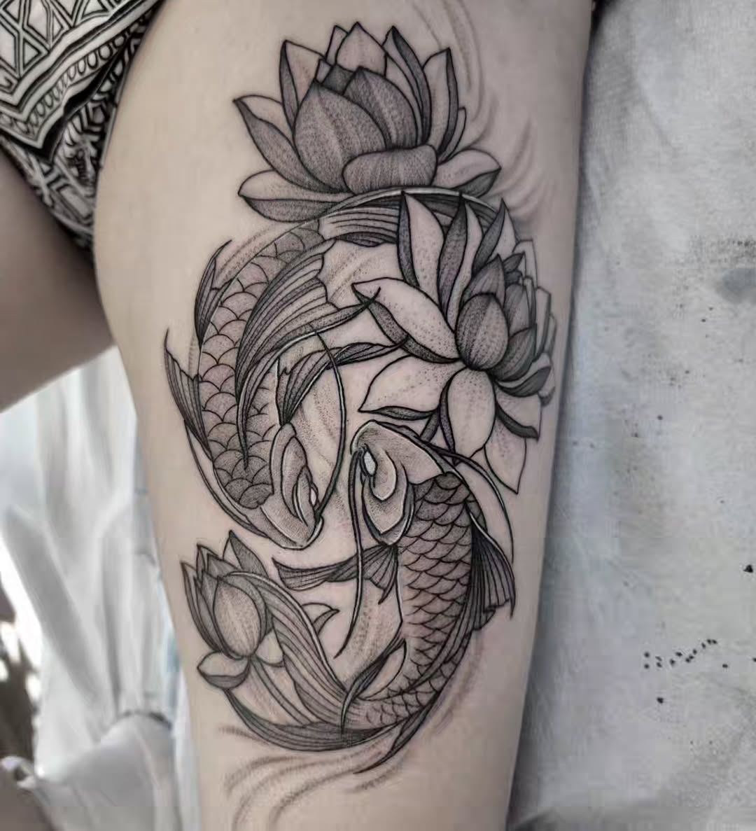 Tattoo by @tattooschmutz โ illustrative, black_and_grey
