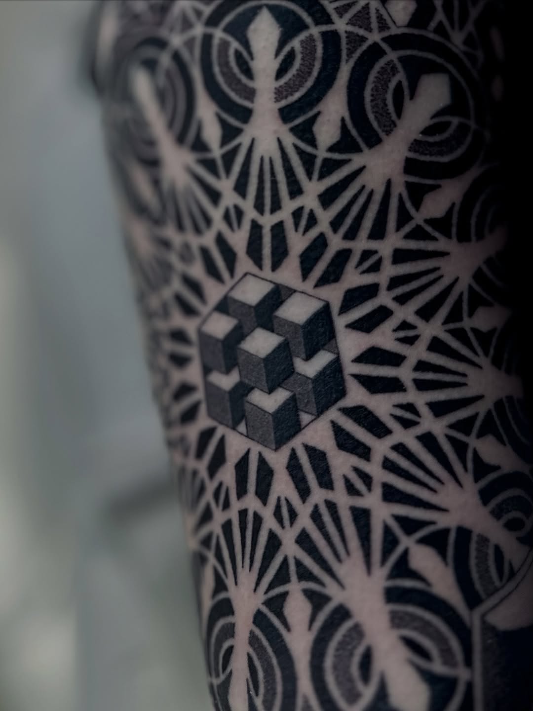 Tattoo by @justinryanxom — geometric, black_and_grey