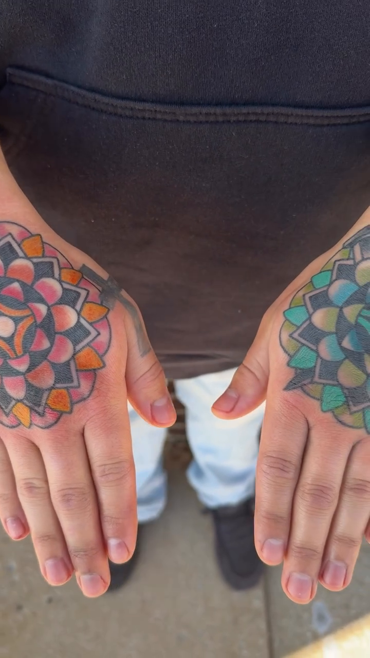 Tattoo by @thestraytats — geometric, dotwork