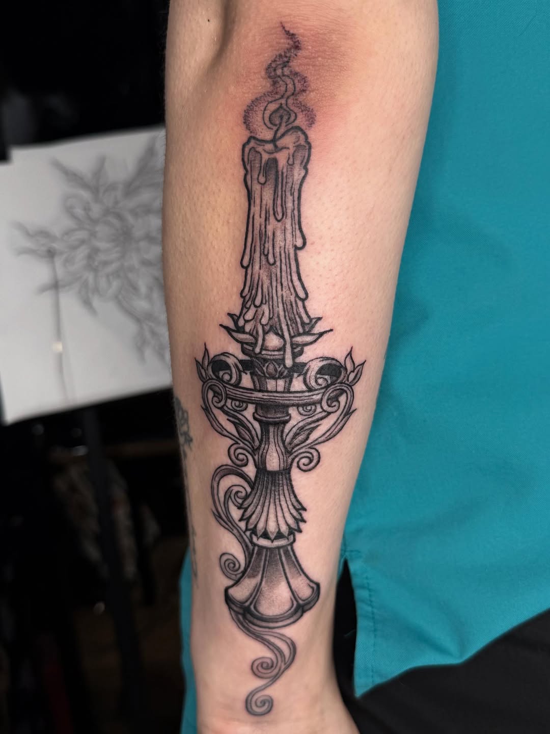 Tattoo by @tatsbychloe — illustrative, black_and_grey