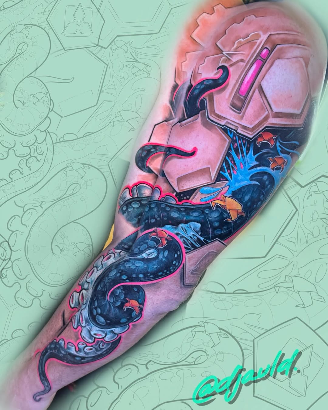 Tattoo by @djauld — new_school, blackwork