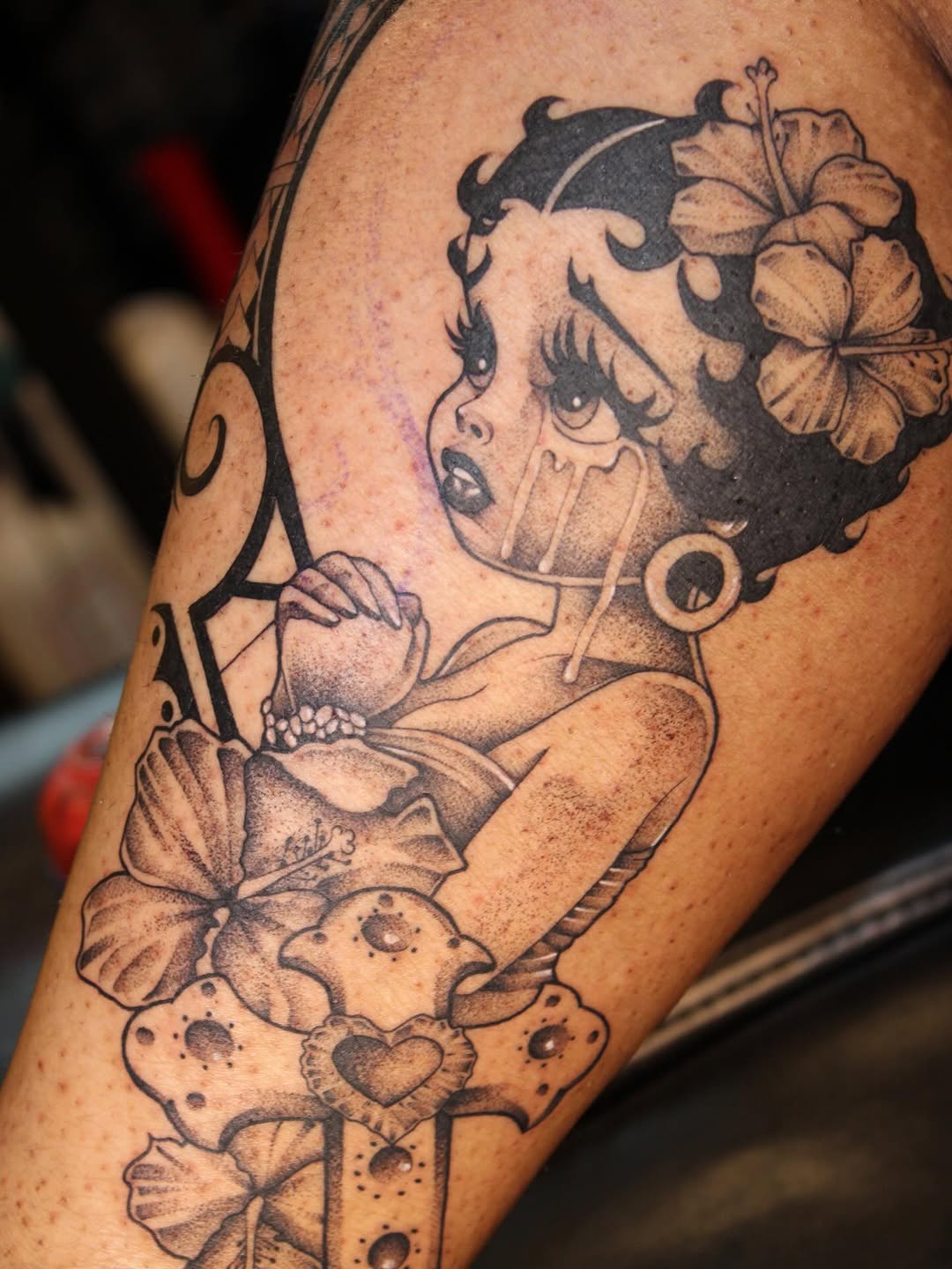 Tattoo by @auraink.studio β black_and_grey, chicano
