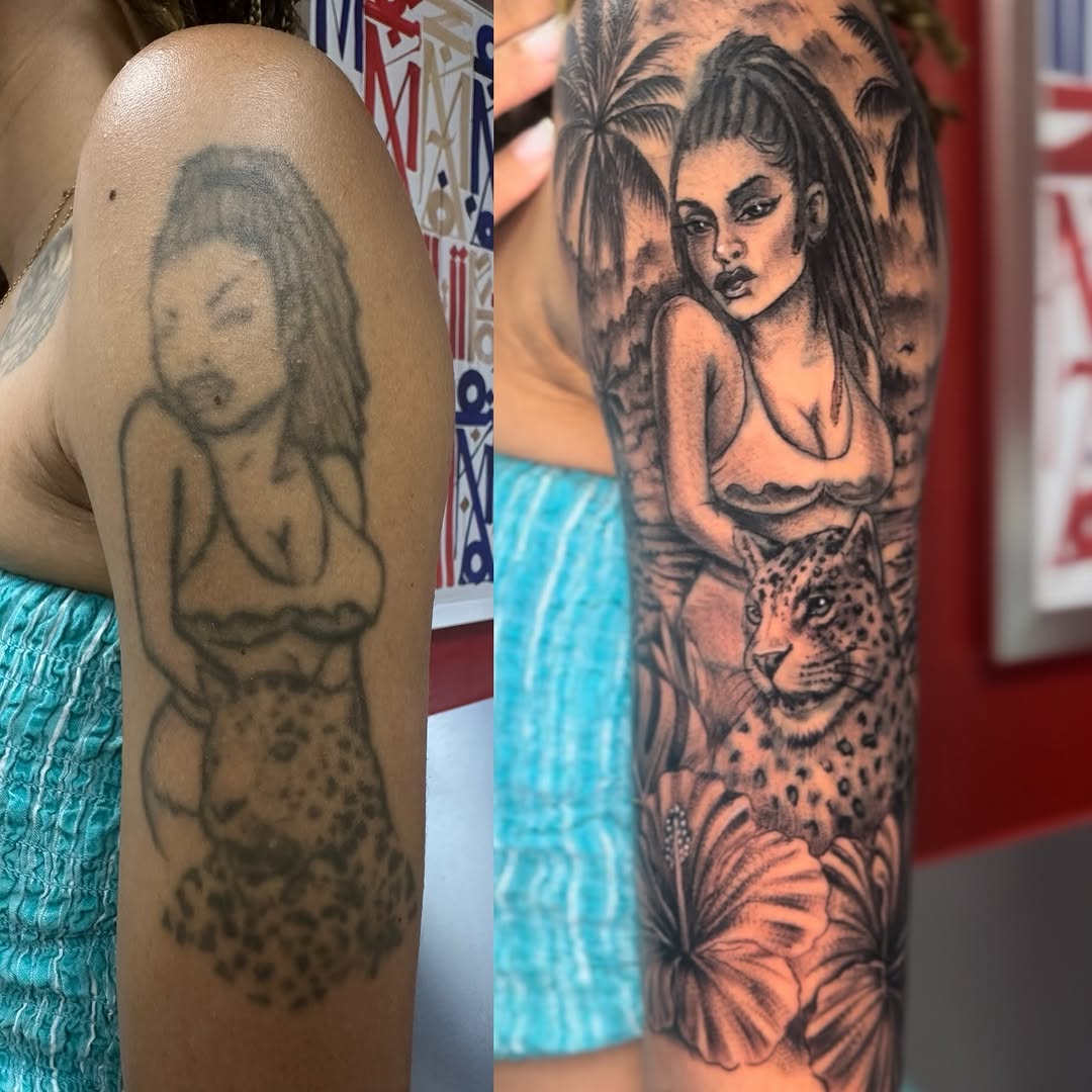 Tattoo by @guinn_art_tatts — realism, black_and_grey