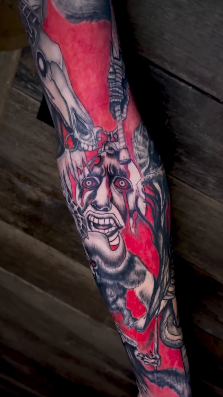 Tattoo by @tat2garrett — dark_realism, trash_polka