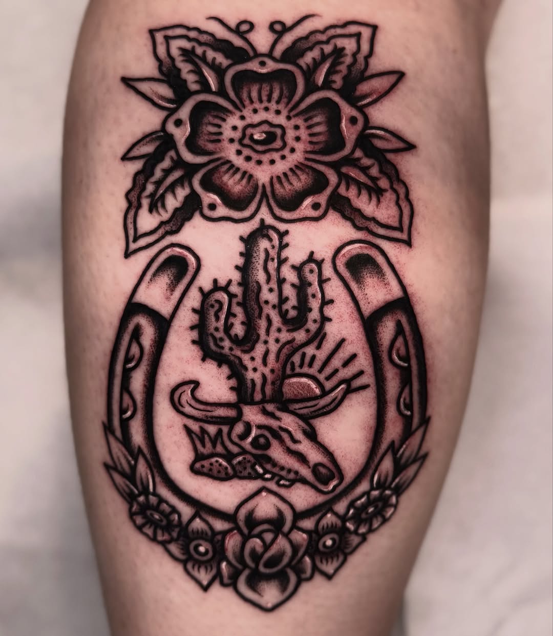Tattoo by @hotdonnatattoos — american_traditional, black_and_grey